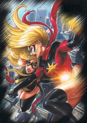 Rittenhouse Archives Marvel Heroes and Villains Base Card 30 Ms. Marvel vs. Ms. Marvel
