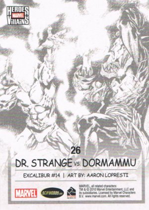 Rittenhouse Archives Marvel Heroes and Villains Parallel Card 26 Dr. Strange vs. Dormammu