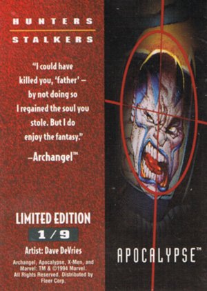 Fleer X-Men '95 Fleer Ultra Hunters & Stalkers Card - Gold 1 Apocalypse