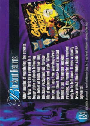 Fleer Marvel Annual Flair '95 Base Card 124 Blackout