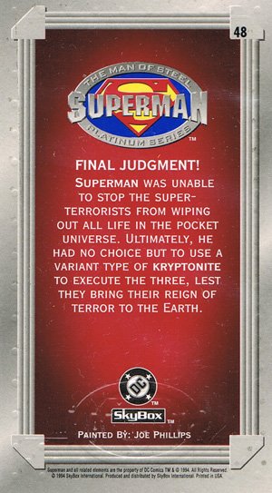 SkyBox Superman: The Man of Steel - Premium Edition Base Card 48 Final Judgment!
