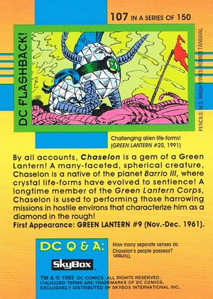 SkyBox DC Cosmic Teams Base Card 107 Chaselon (Green Lantern Corps)