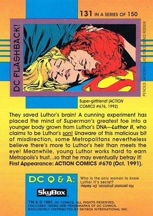 SkyBox DC Cosmic Teams Base Card 131 Luthor II (Foes of Superman)