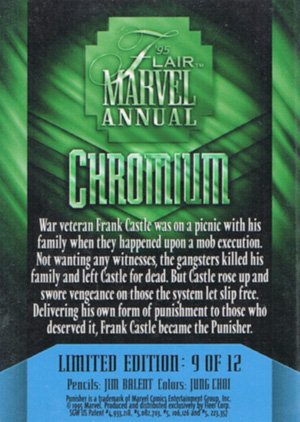 Fleer Marvel Annual Flair '95 Chromium Card 9 Punisher