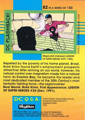 SkyBox DC Cosmic Teams Base Card 82 Cosmic Boy (Legionnaires)
