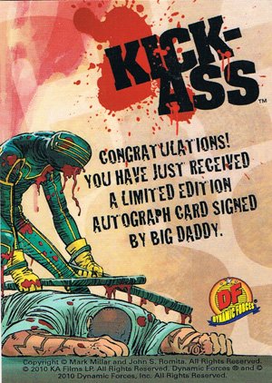 Dynamic Forces Kick-Ass Character-Signed Card  Big Daddy (black, card 30)