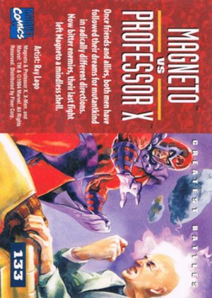 Fleer X-Men '95 Fleer Ultra Base Card 133 Magneto vs Professor X