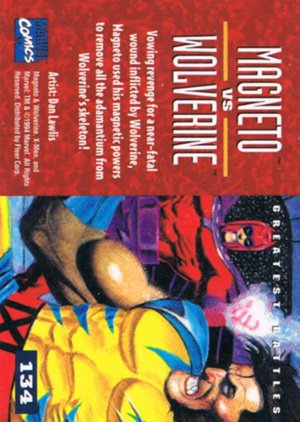 Fleer X-Men '95 Fleer Ultra Base Card 134 Magneto vs Wolverine