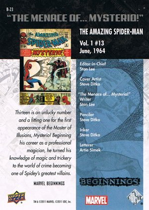 Upper Deck Marvel Beginnings Break Through Card B-23 The Amazing Spider-Man Vol. 1 #13