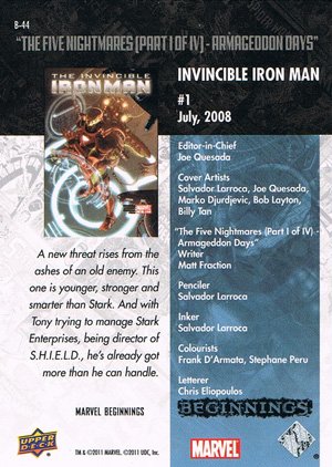 Upper Deck Marvel Beginnings Break Through Card B-44 Invincible Iron Man #1