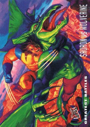 Fleer X-Men '95 Fleer Ultra Base Card 140 Sauron vs Wolverine