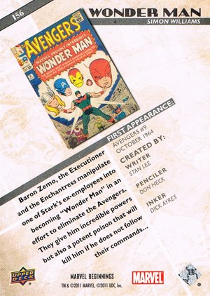 Upper Deck Marvel Beginnings Base Card 156 Wonder Man