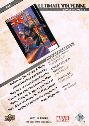 Upper Deck Marvel Beginnings Base Card 141 Ultimate Wolverine