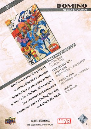 Upper Deck Marvel Beginnings Base Card 17 Domino