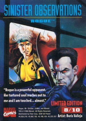 Fleer X-Men '95 Fleer Ultra Sinister Observations (Chromium) Card 8 Rogue