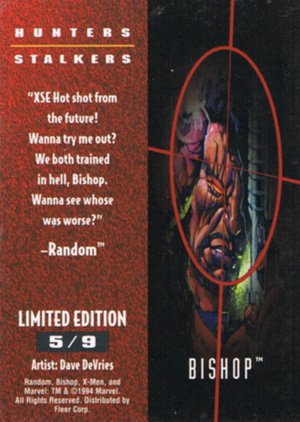 Fleer X-Men '95 Fleer Ultra Hunters & Stalkers Card 5 Bishop