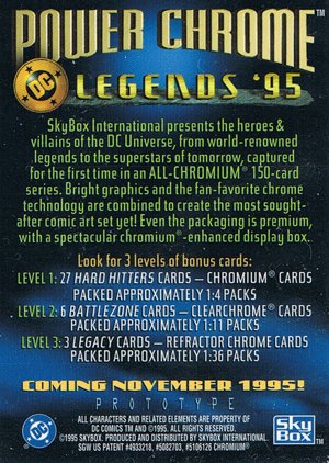 SkyBox DC Legends Promos  Superman (text on back)
