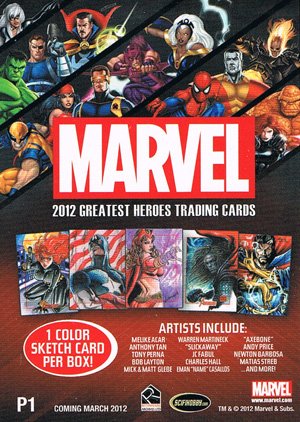 Rittenhouse Archives Marvel Greatest Heroes Promo Card P1 General Distribution