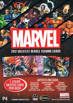 Rittenhouse Archives Marvel Greatest Heroes Promo Card P4 Chicago Non-Sport Show