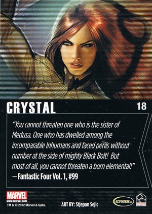 Rittenhouse Archives Marvel Greatest Heroes Base Card 18 Crystal