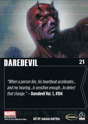 Rittenhouse Archives Marvel Greatest Heroes Base Card 21 Daredevil
