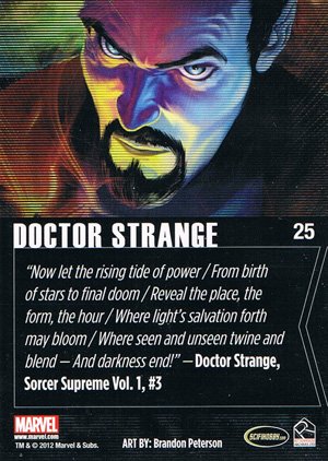 Rittenhouse Archives Marvel Greatest Heroes Base Card 25 Doctor Strange