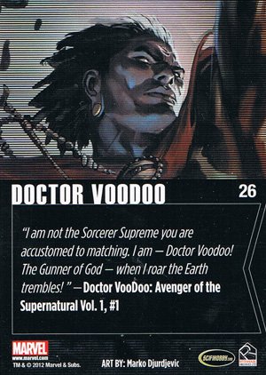 Rittenhouse Archives Marvel Greatest Heroes Base Card 26 Doctor Voodoo