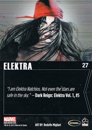 Rittenhouse Archives Marvel Greatest Heroes Base Card 27 Elektra