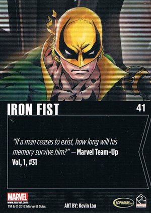 Rittenhouse Archives Marvel Greatest Heroes Base Card 41 Iron Fist