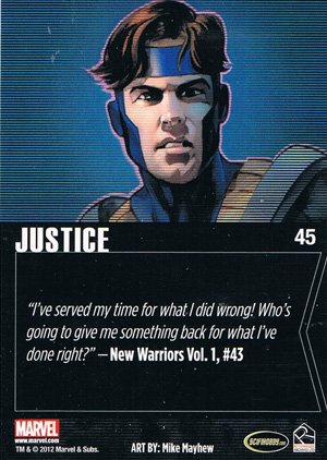 Rittenhouse Archives Marvel Greatest Heroes Parallel Base Set 45 Justice