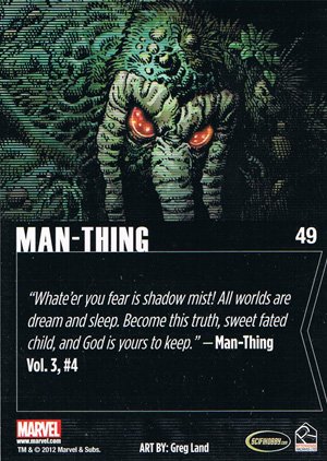 Rittenhouse Archives Marvel Greatest Heroes Parallel Base Set 49 Man-Thing