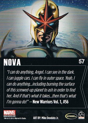 Rittenhouse Archives Marvel Greatest Heroes Base Card 57 Nova