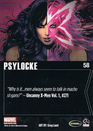 Rittenhouse Archives Marvel Greatest Heroes Base Card 58 Psylocke