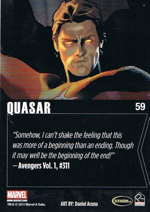 Rittenhouse Archives Marvel Greatest Heroes Base Card 59 Quasar