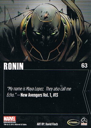 Rittenhouse Archives Marvel Greatest Heroes Base Card 63 Ronin