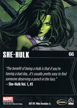 Rittenhouse Archives Marvel Greatest Heroes Base Card 66 She-Hulk
