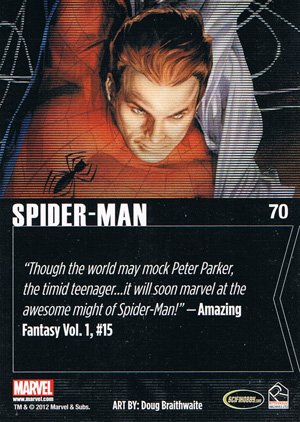 Rittenhouse Archives Marvel Greatest Heroes Base Card 70 Spider-Man