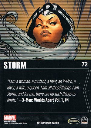 Rittenhouse Archives Marvel Greatest Heroes Base Card 72 Storm