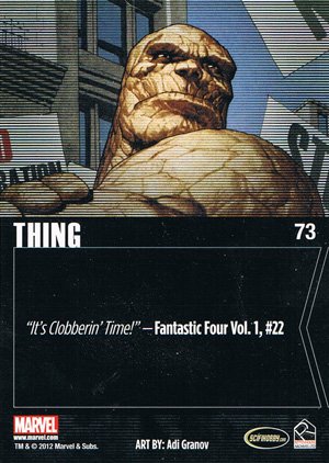 Rittenhouse Archives Marvel Greatest Heroes Base Card 73 Thing
