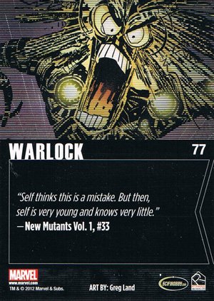 Rittenhouse Archives Marvel Greatest Heroes Base Card 77 Warlock
