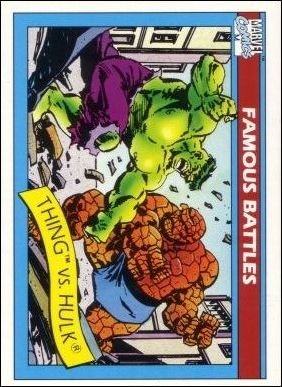 Impel Marvel Universe I Base Card 88 Thing vs. Hulk