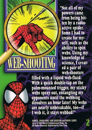 Fleer The Amazing Spider-Man Base Card 2 Web-Shooting