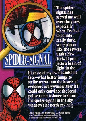 Fleer The Amazing Spider-Man Base Card 6 Spider-Signal