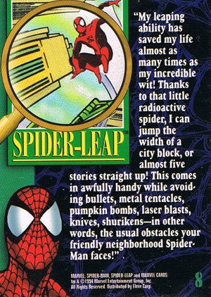 Fleer The Amazing Spider-Man Base Card 8 Spider-Leap