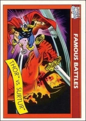 Impel Marvel Universe I Base Card 91 Thor vs. Surtur