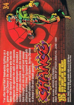 Fleer The Amazing Spider-Man Base Card 34 Chance