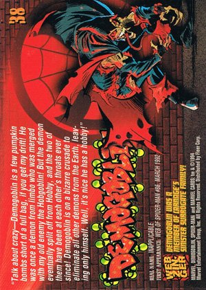 Fleer The Amazing Spider-Man Base Card 38 Demogoblin