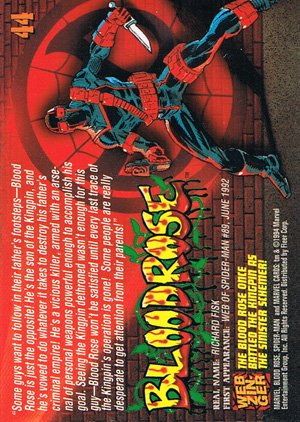 Fleer The Amazing Spider-Man Base Card 44 Blood Rose
