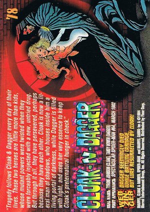 Fleer The Amazing Spider-Man Base Card 78 Cloak and Dagger