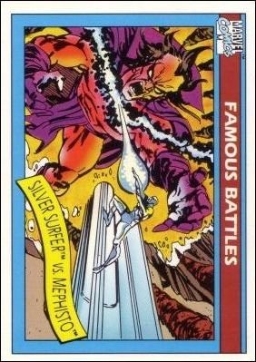 Impel Marvel Universe I Base Card 96 Silver Surfer vs. Mephisto